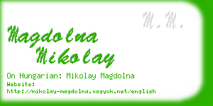 magdolna mikolay business card